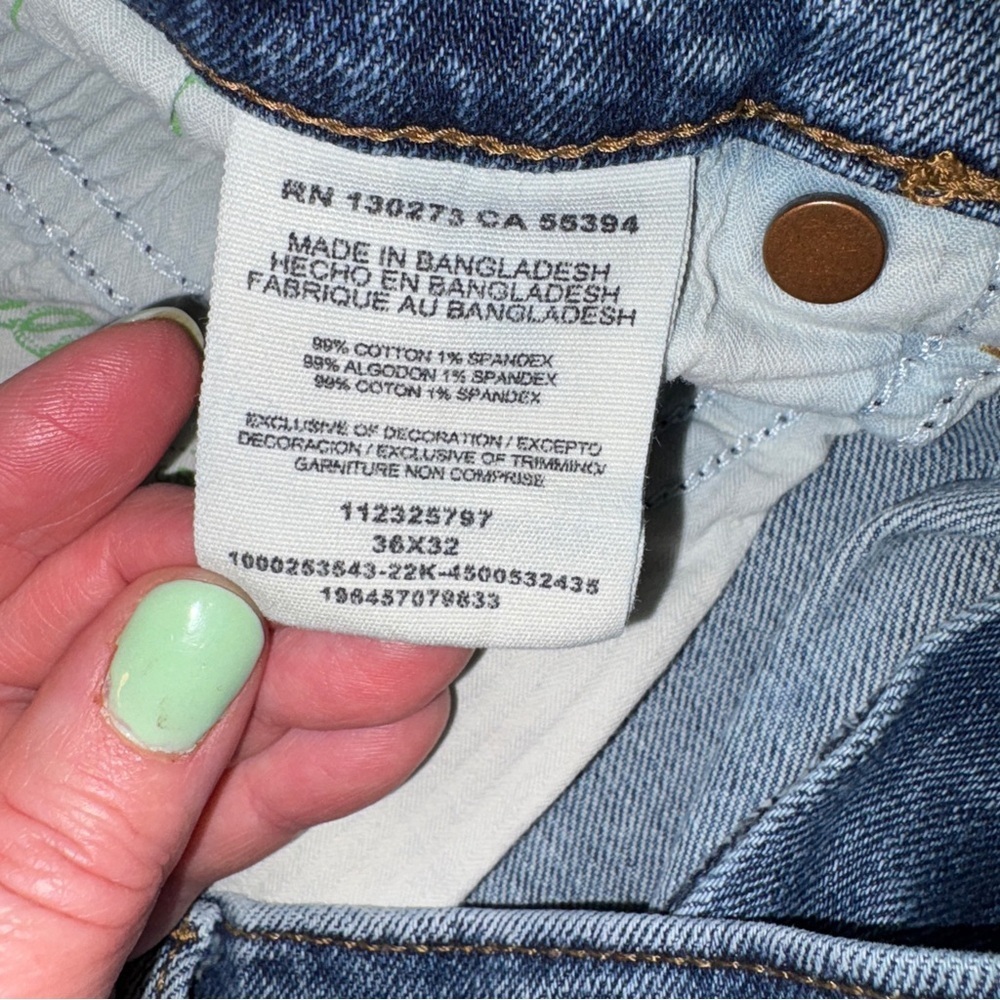 Wrangler Men’s Straight Leg Jeans Classic Denim 36x32 RN 130273 CA 55384 - Picture 7 of 8